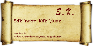 Sándor Kájusz névjegykártya